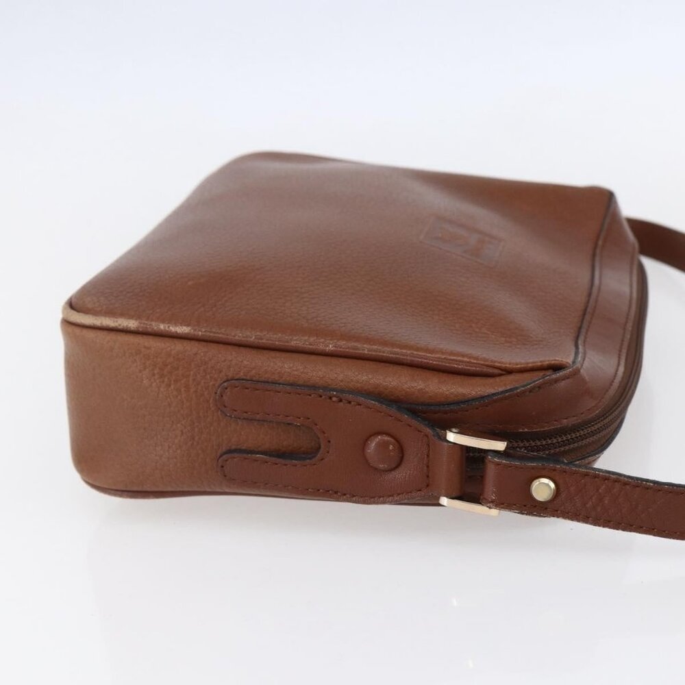 Authentic Burberrys Shoulder Bag Leather Brown Gold - Picture 11 of 16